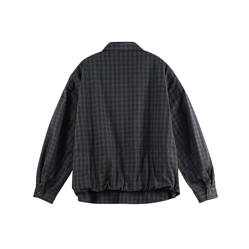 Unisex Boxy-kariertes Overshirt aus Baumwollmix mit Brusttasche und lockerer Passform Shop Nory