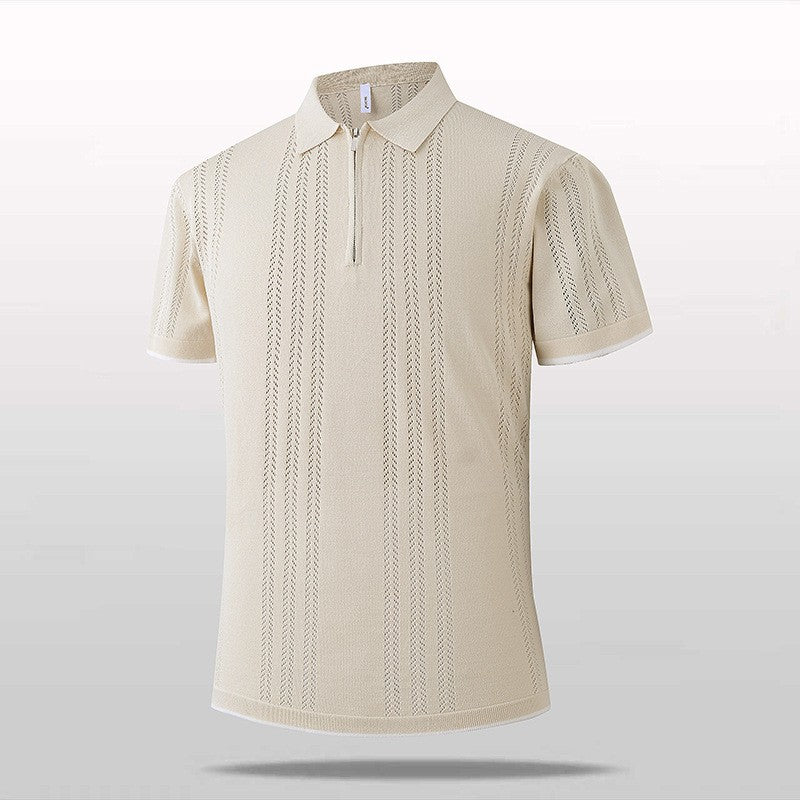 Herren Modisches Polohemd mit Reißverschluss Shop Nory