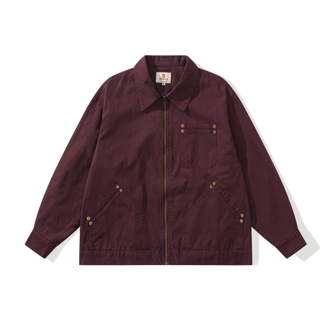 Unisex Boxy-Workerjacke aus robustem Twill mit Metallreißverschluss und Multitaschen Shop Nory