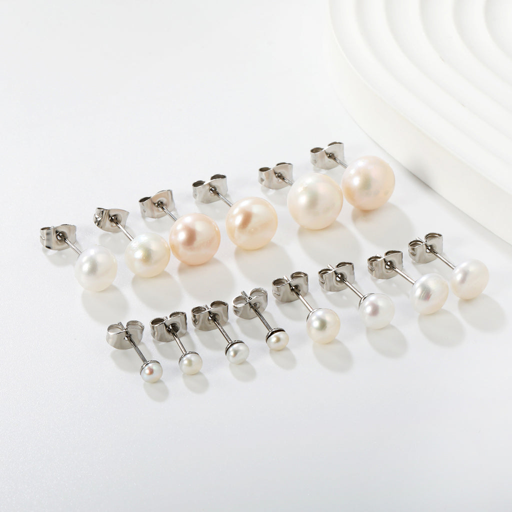 Damen Ohrstecker mit luxuriösen Perlen aus hochwertigem Edelstahl Shop Nory