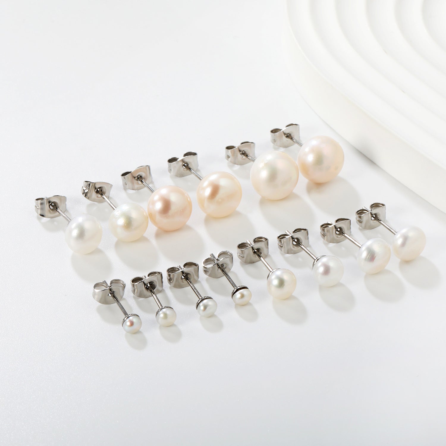 Damen Ohrstecker mit luxuriösen Perlen aus hochwertigem Edelstahl Shop Nory