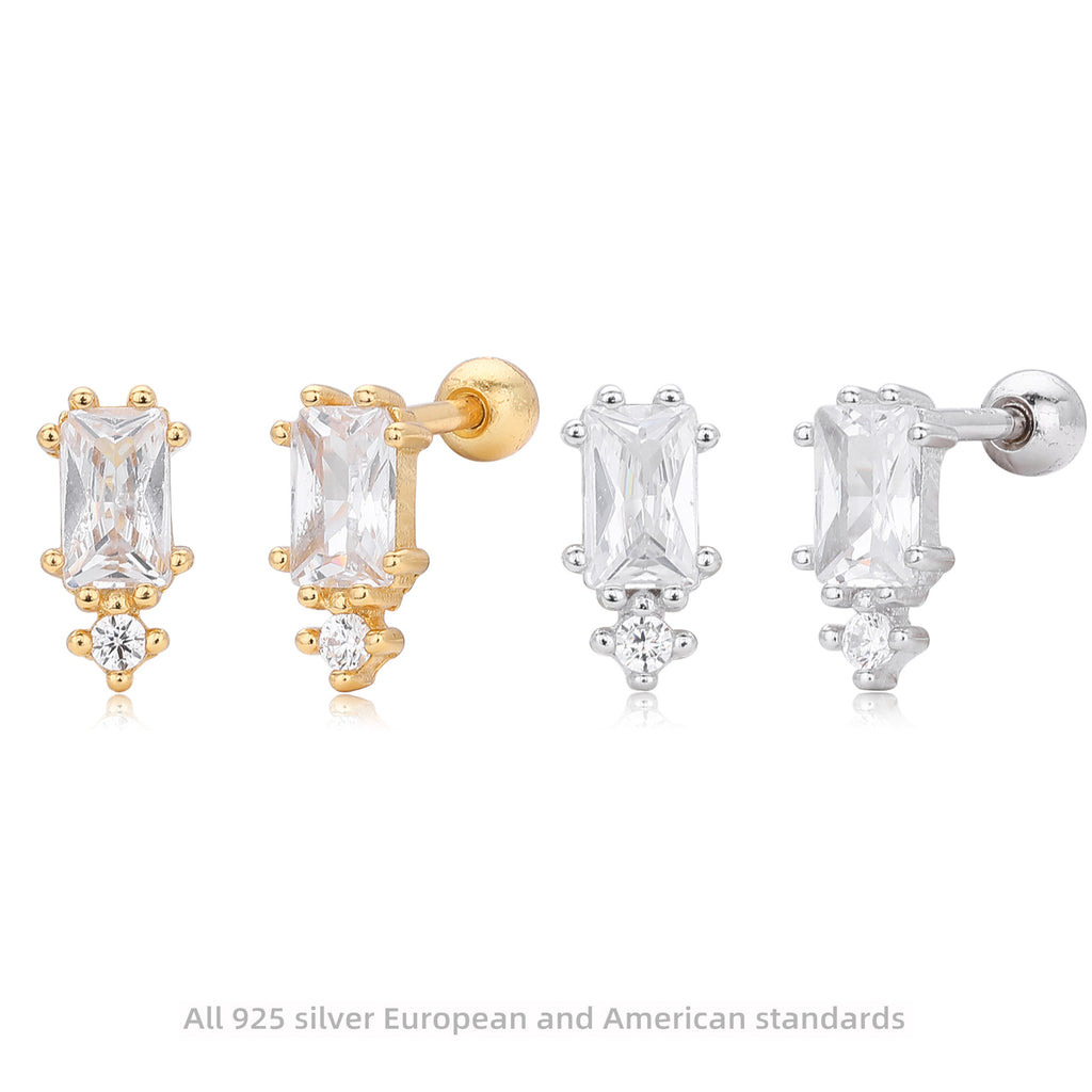 Damen Ohrstecker aus hochwertigem 925 Sterling Silber mit funkelnden 5A Zirkonen Shop Nory