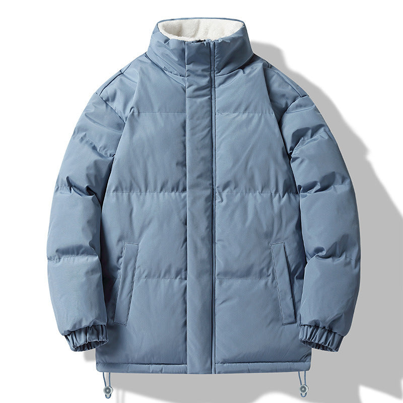 Herren weit geschnittene wattierte Steppjacke mit hochschließendem Kragen und Sherpa-Innenkragen Shop Nory