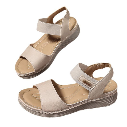 Damen Komfort-Sandalen mit elastischem Fersenriemen, gepolstertem Fußbett und leichter Keilsohle Shop Nory