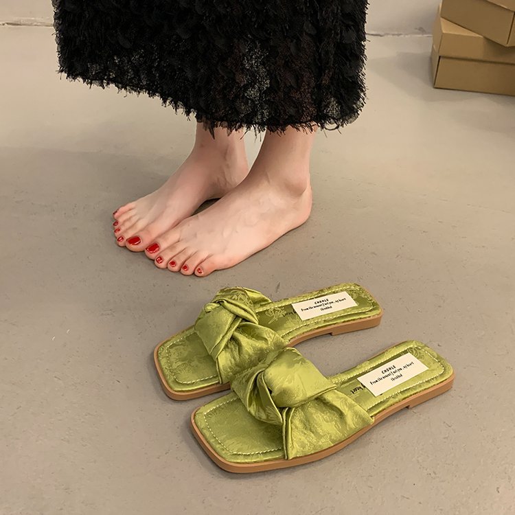 Damen modische Sandalen mit dekorativem Schleifenakzent und rutschfester Sohle