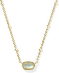Damen Halskette mit ovalem Edelstein und filigranem Kettendesign Shop Nory