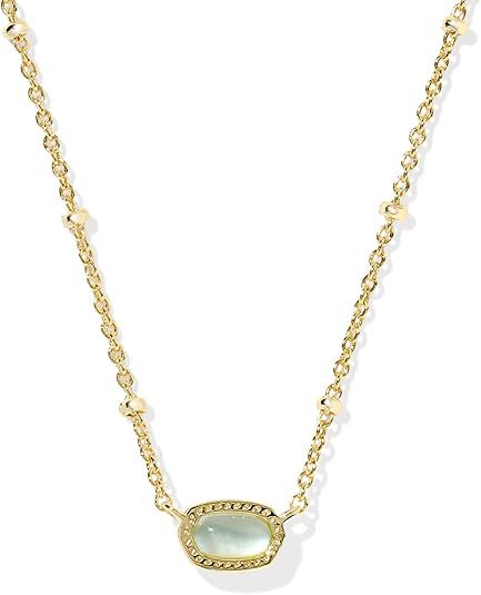 Damen Halskette mit ovalem Edelstein und filigranem Kettendesign Shop Nory