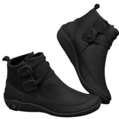 Damen Knöchelhohe Komfort-Boots aus Lederoptik mit Klettriemen und elastischer Schnürung Shop Nory