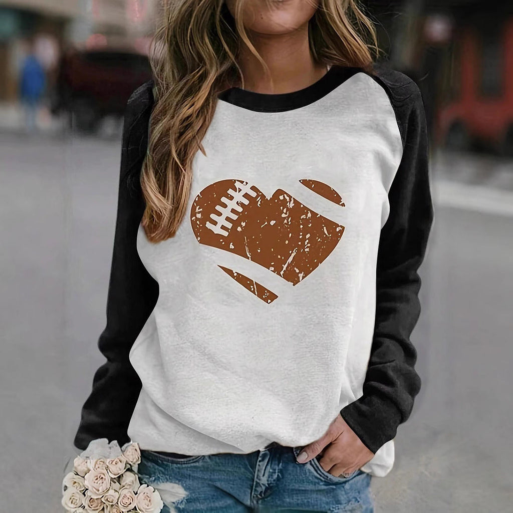Damen lässiger Raglan-Pullover aus weichem Baumwollmix mit Rundhalsausschnitt