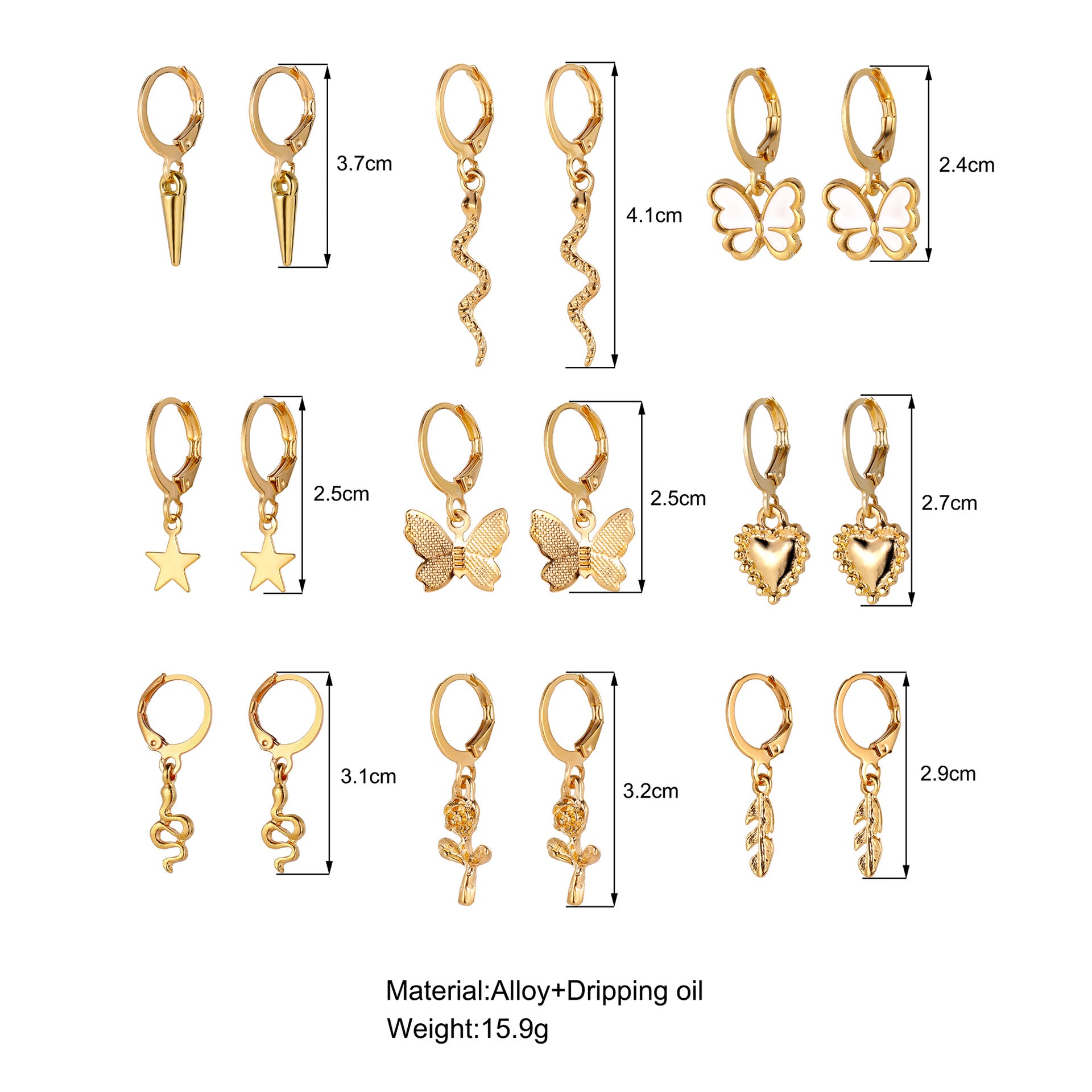 Damen Ohrringe Set mit einzigartigen Anhängern und kreativen Designs Shop Nory
