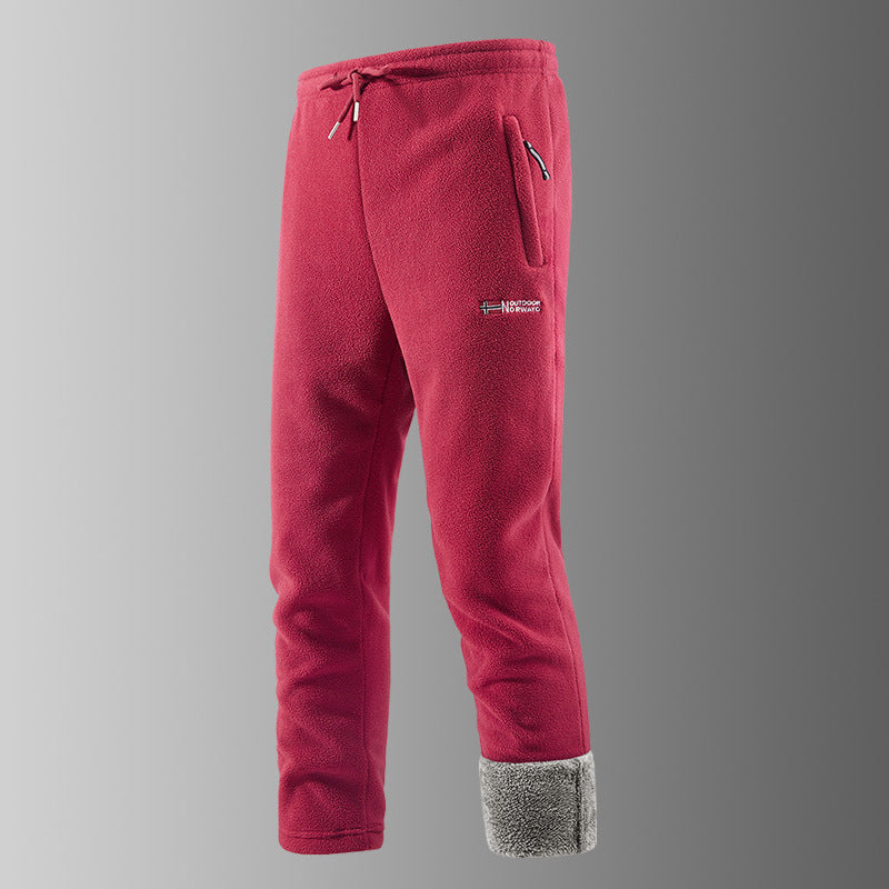 Herren Thermo-Fleece-Jogginghose mit Sherpa‑Bündchen, Kordelzug & Reißverschlusstaschen Shop Nory