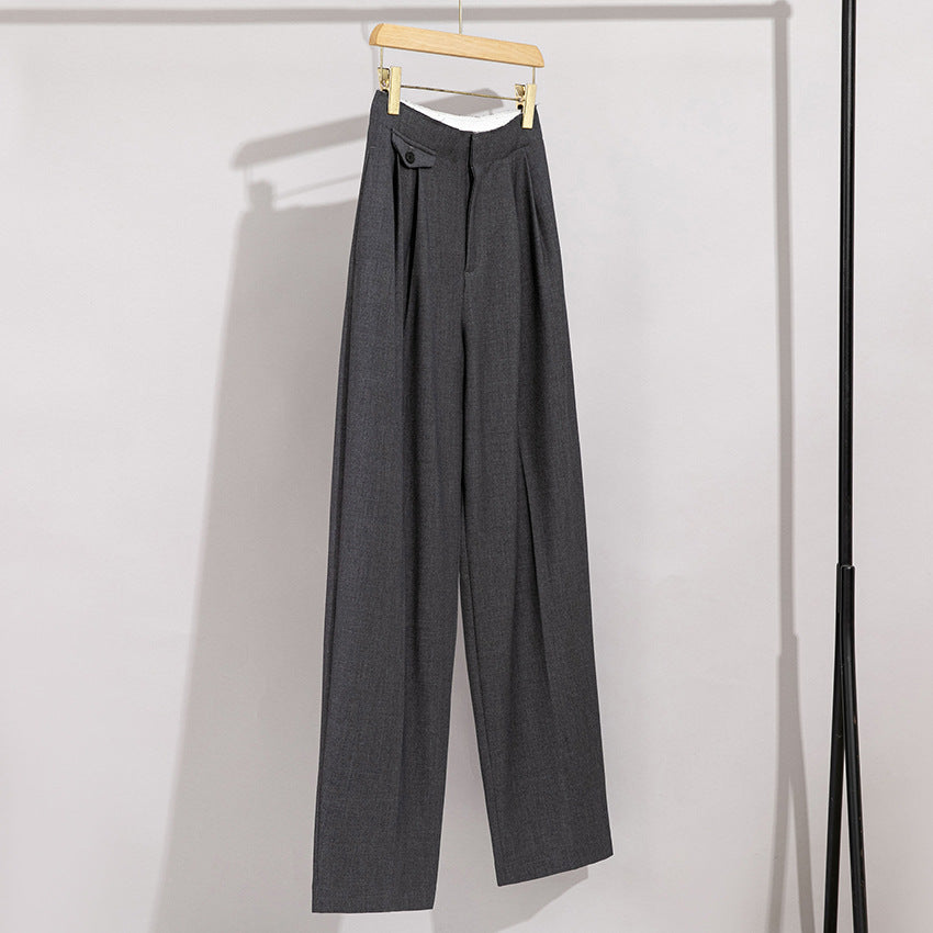 Damen Hochtaillierte weite Anzughose mit Bundfalten Shop Nory