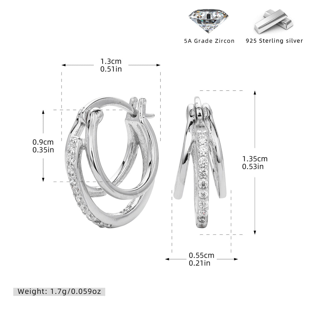 Damen Ohrhänger mit luxuriösen Zirkonia-Details aus hochwertigem 925 Sterling Silber Shop Nory