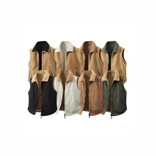 Damen Ärmellose Teddyfleece-Weste mit Stehkragen und durchgehendem Reißverschluss Shop Nory