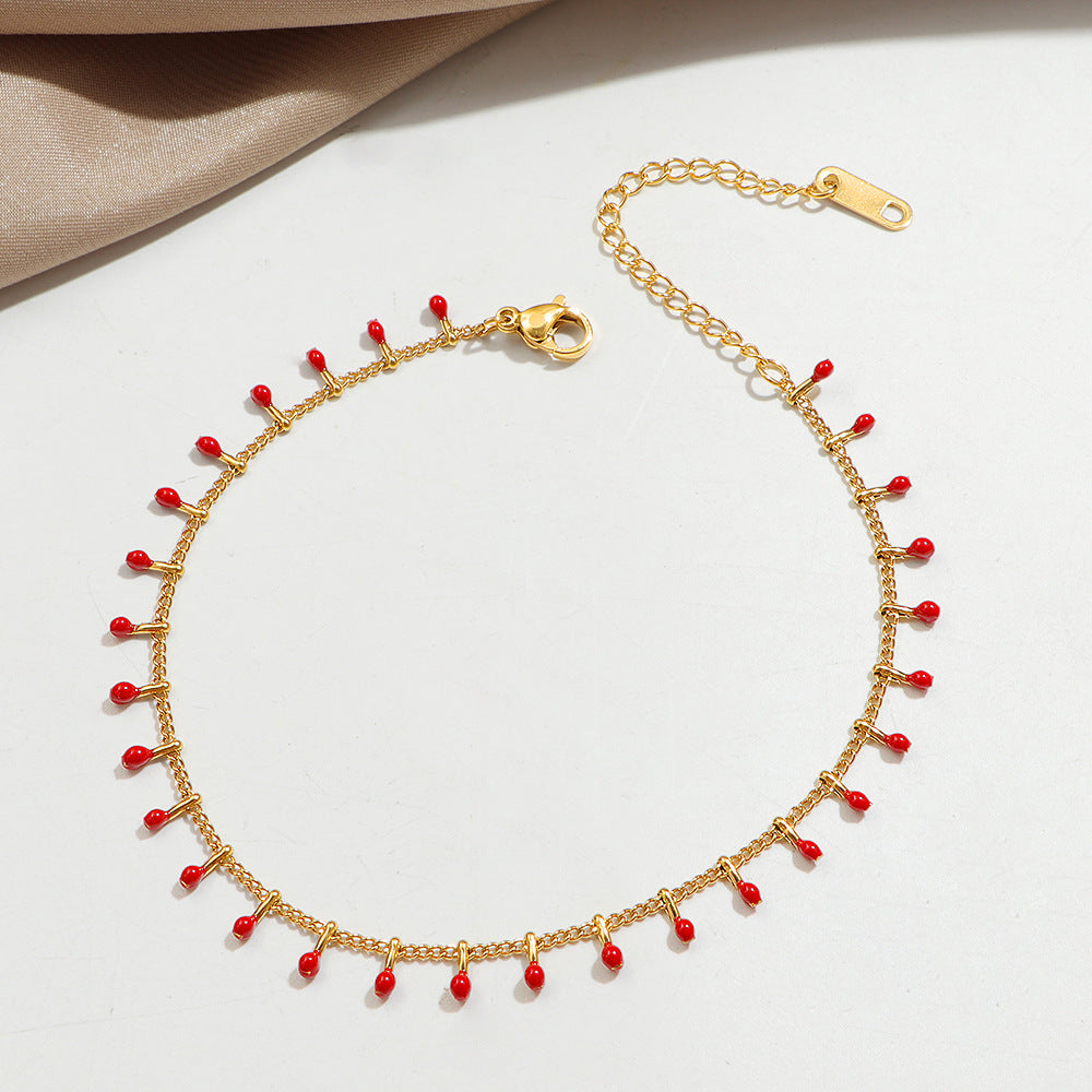 Dainty Gold Chain Fußkette für Frauen mit schwarzen Perlenakzenten Shop Nory