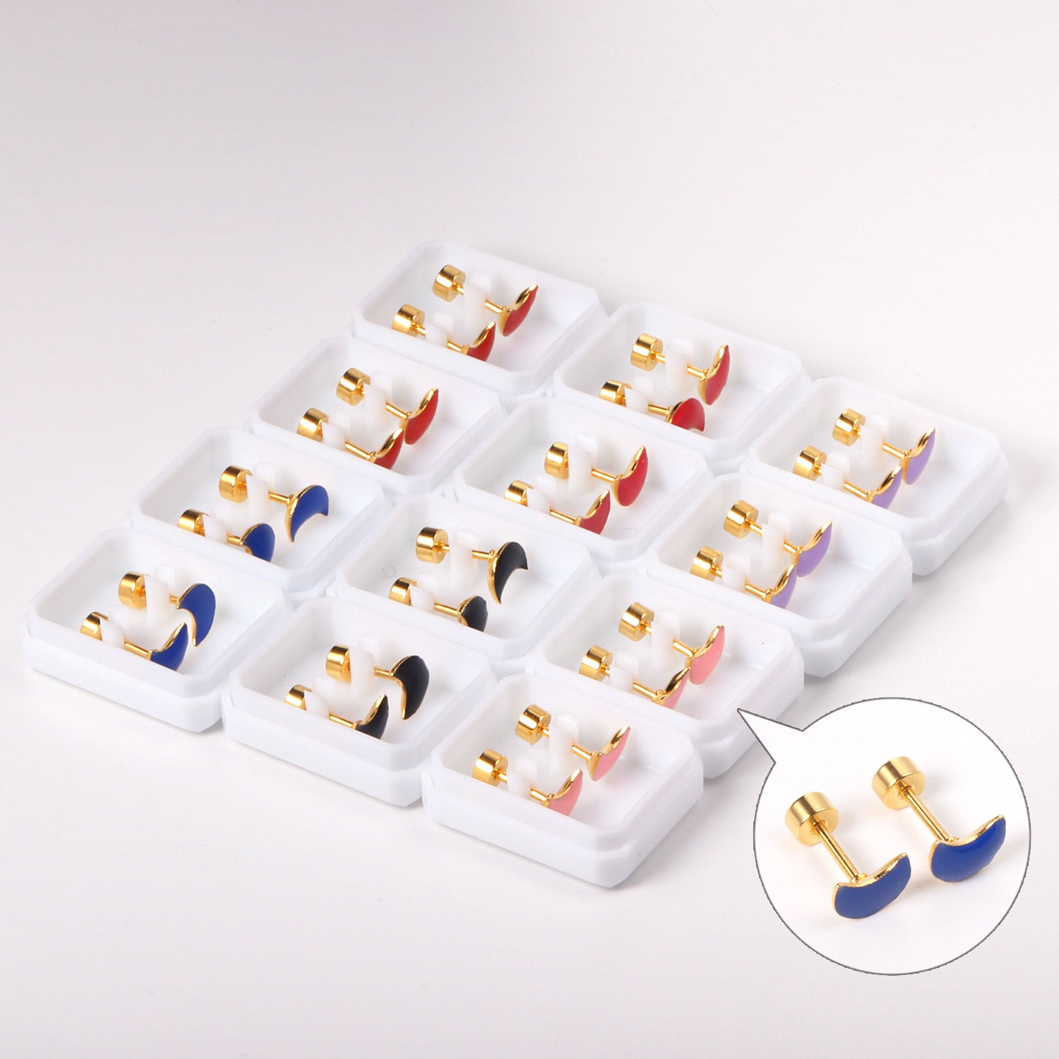 Damen Ohrstecker mit bunten Blütenmotiven aus hochwertigem Edelstahl Shop Nory