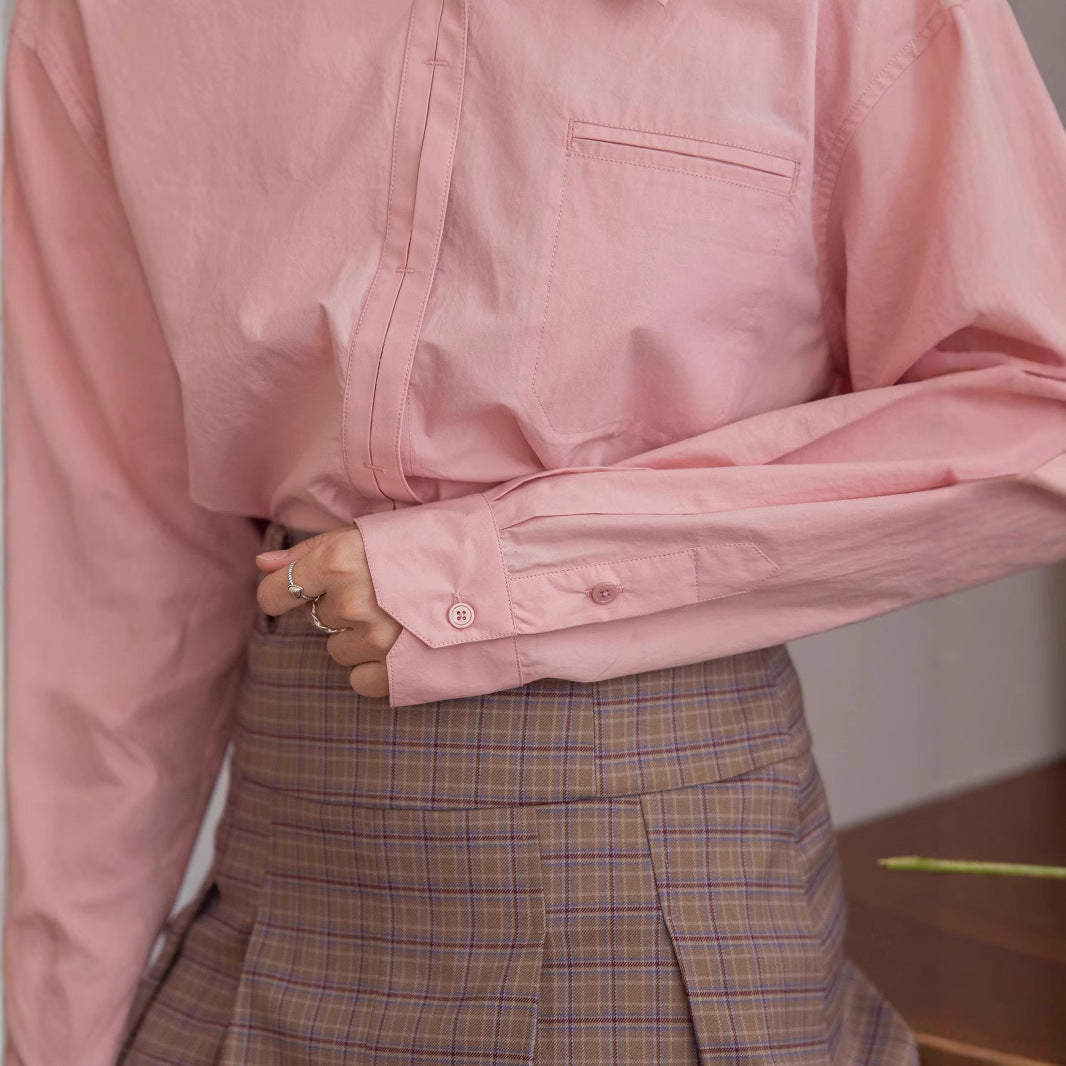Damen Oversized Hemdbluse mit Brusttasche Shop Nory