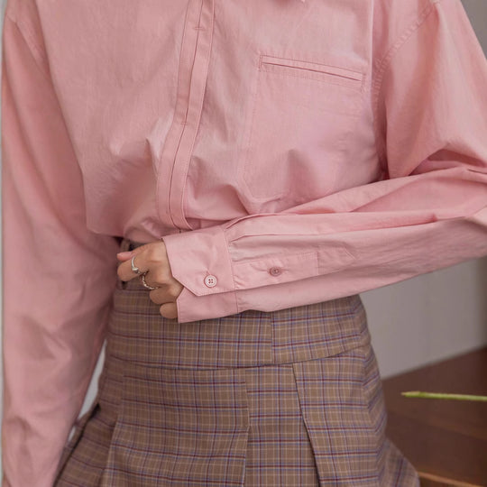 Damen Oversized Hemdbluse mit Brusttasche Shop Nory
