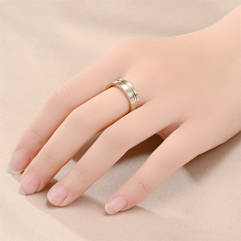 Herren Ring mit elegantem, zweifarbigen Design und feiner Oberflächenstruktur Shop Nory