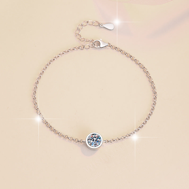 Damen Zarte Armkette mit funkelndem Kristallanhänger Shop Nory