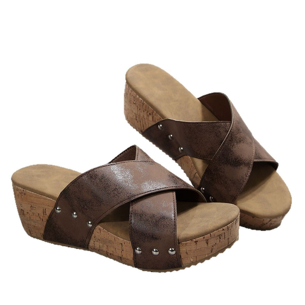 Damen Wedge-Sandalen mit komfortabler Fußbett und elegante Riemen