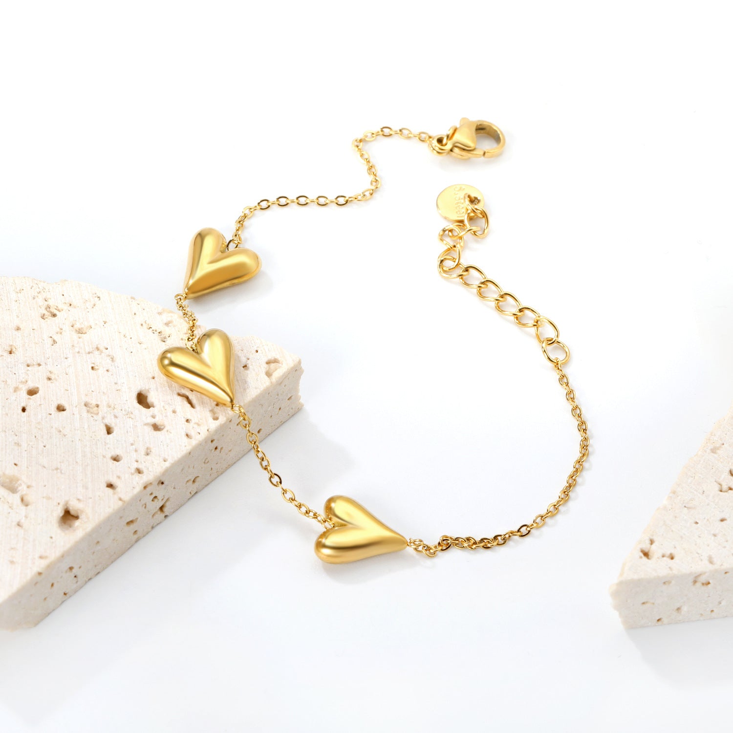 Damen Armband mit stilvollen Herz-Aanhängern und verstellbarem Kettendesign Shop Nory
