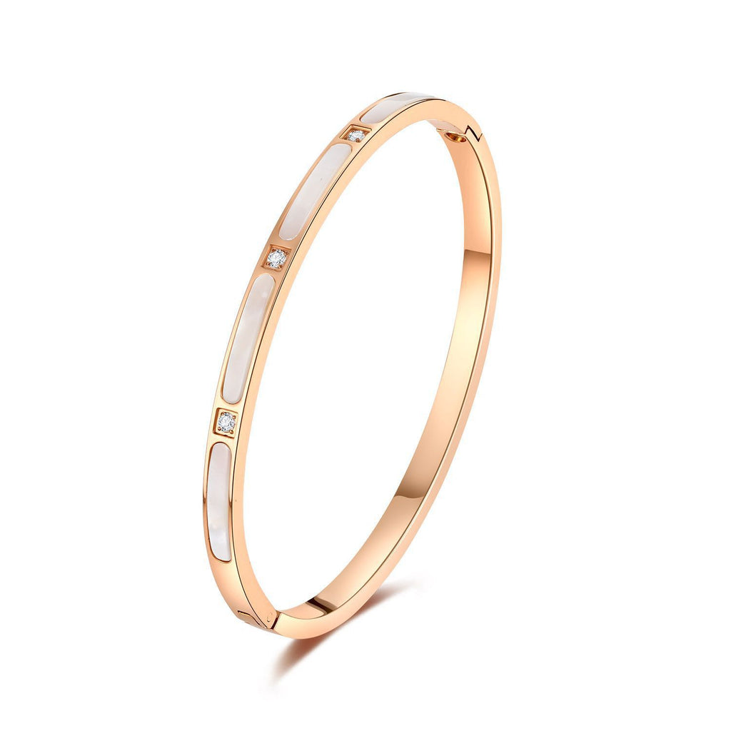 Damen Elegante Geometrische Kristall-Akzent Armreif Bracelet Shop Nory