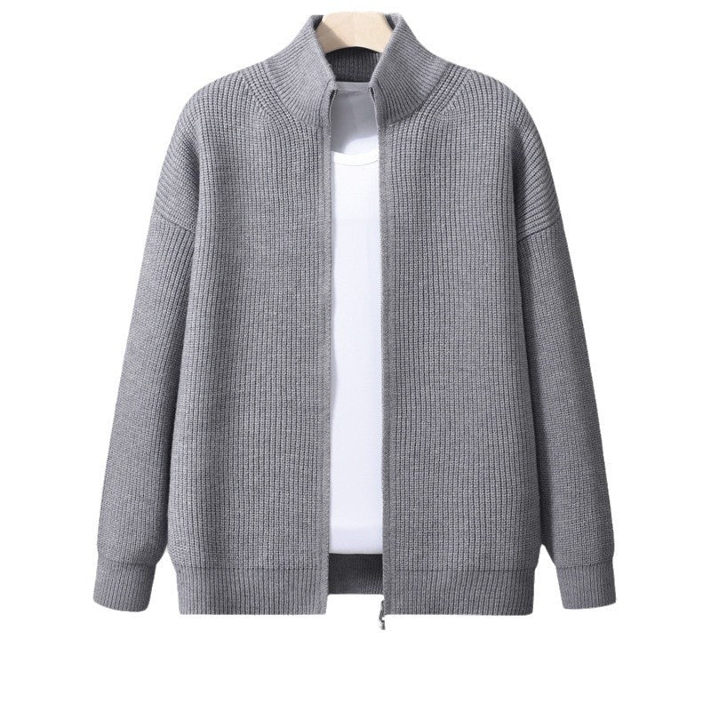 Herren Stylische Strickjacke mit hohem Kragen und Reißverschluss Shop Nory