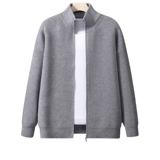Herren Stylische Strickjacke mit hohem Kragen und Reißverschluss Shop Nory