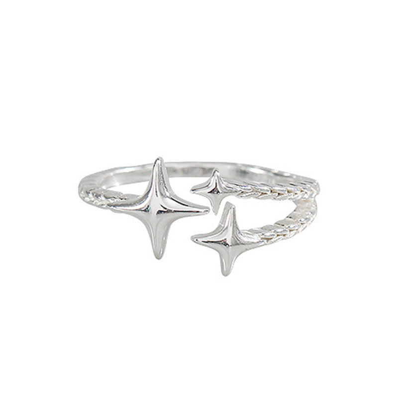 Damen Ring mit kunstvollem Stern-Design und verstellbarem Band Shop Nory