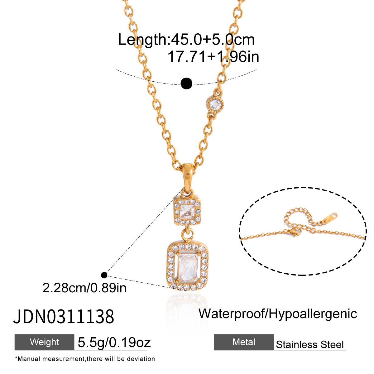 Damen Halskette mit funkelnden Zirkonia und hochwertigem Edelstahl Shop Nory