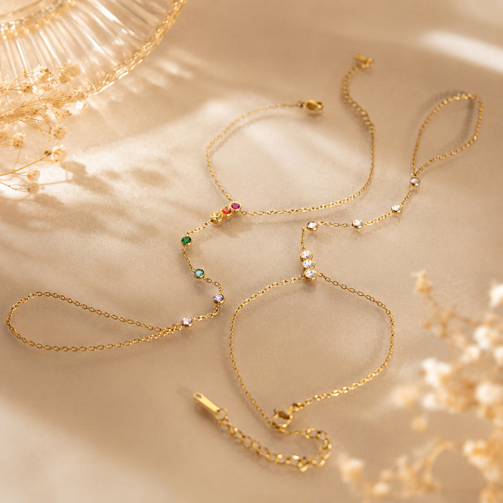 Damen Armband mit funkelnden Zirkonia aus hochwertigem Edelstahl Shop Nory