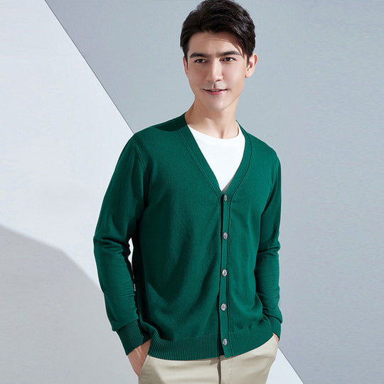 Herren Leichter Feinstrick-Cardigan mit V‑Ausschnitt und Business‑Silhouette Shop Nory