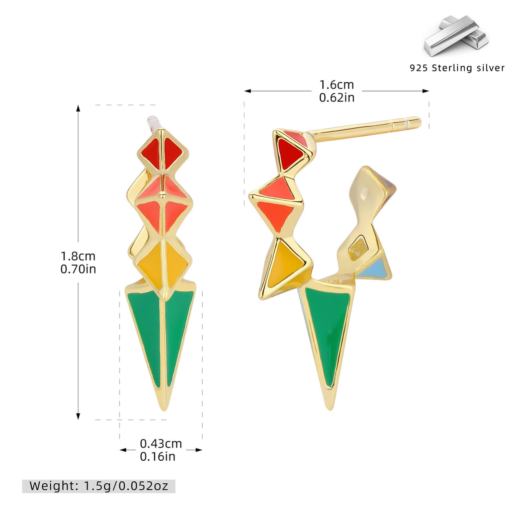 Damen Ohrhänger im modernen geometrischen Design aus 925 Sterling Silber Shop Nory
