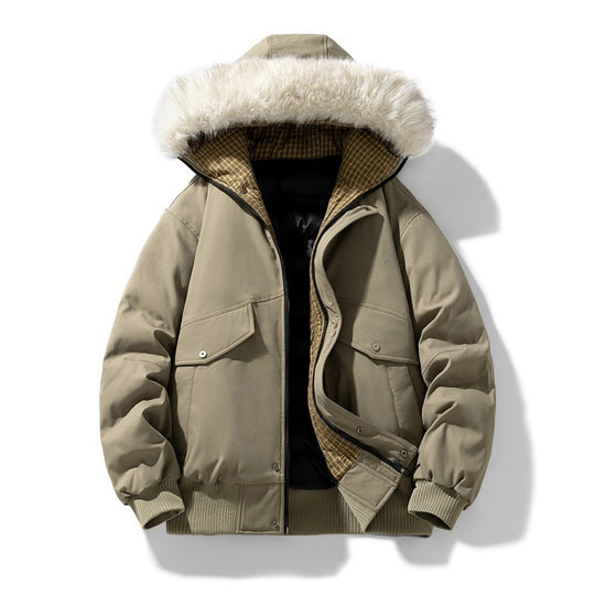 Herren Kurzparka mit wattierter Innenlage, abnehmbarer Kapuze und aufgesetzten Pattentaschen Shop Nory