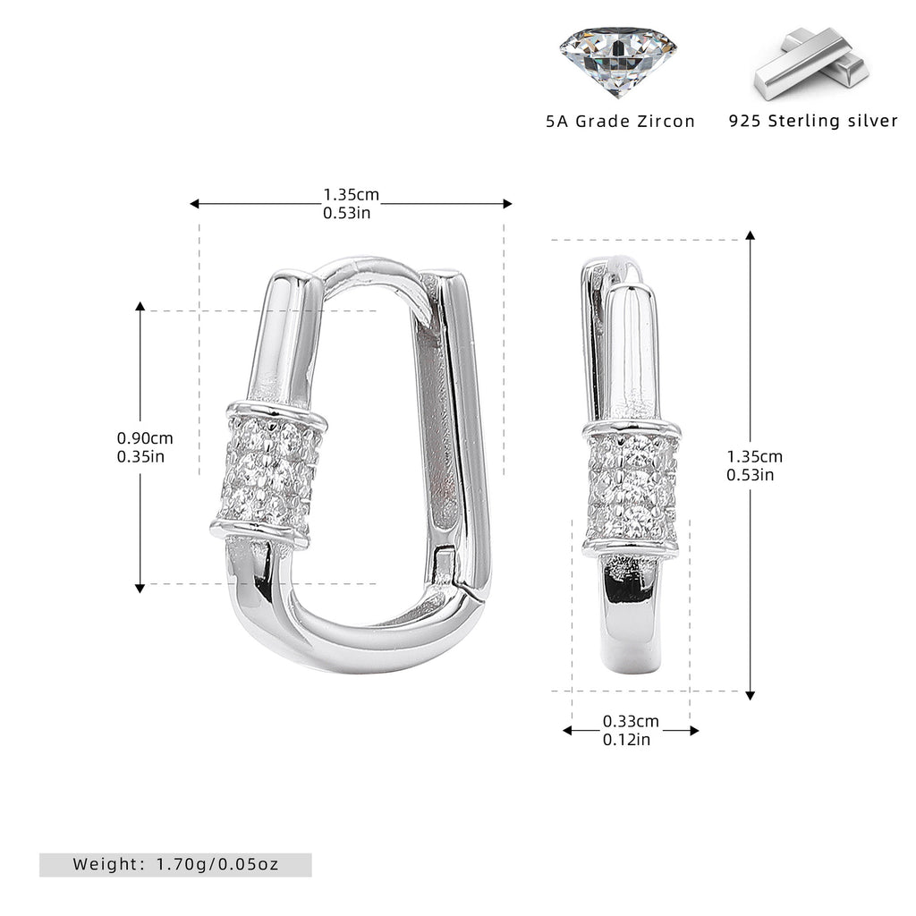 Damen Ohrhänger im modernen Design mit funkelnden 5A Zirkonen aus hochwertigem 925 Sterling Silber Shop Nory
