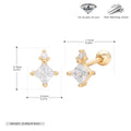 Damen Ohrstecker mit funkelndem Zirkon und eleganter Goldfassung Shop Nory