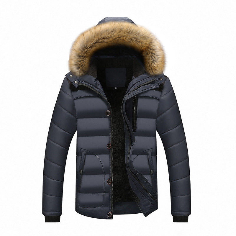 Herren Thermo-Steppparka mit Kapuze, Kunstfellbesatz und Fleece-Innenfutter Shop Nory