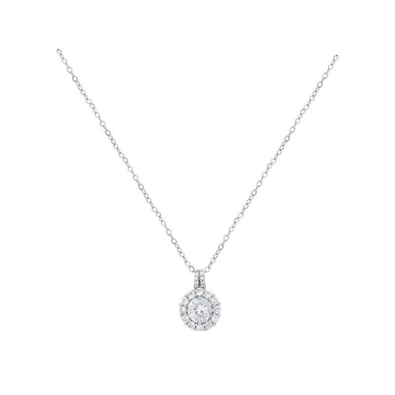 Damen Halskette mit funkelndem Kristall-Anhänger und zarter Gliederkette Shop Nory