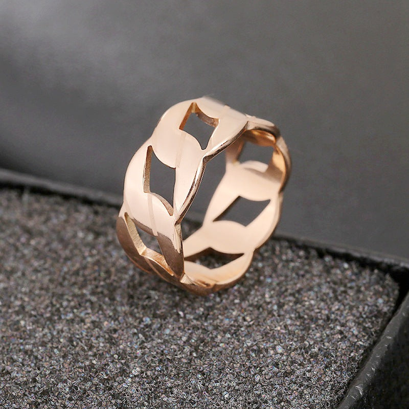 Damen Ring mit elegantem geflochtenem Blattmuster Shop Nory