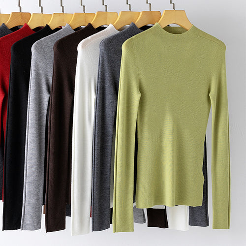 Damen Feinstrickpullover mit Stehkragen und schlanker Silhouette Shop Nory