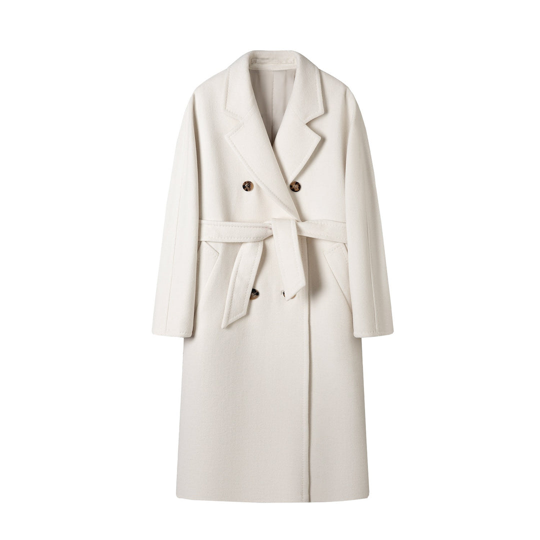 Damen Eleganter Double-Breasted Wollmischung Mantel Shop Nory