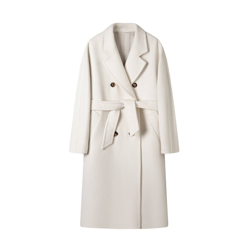 Damen Eleganter Double-Breasted Wollmischung Mantel Shop Nory