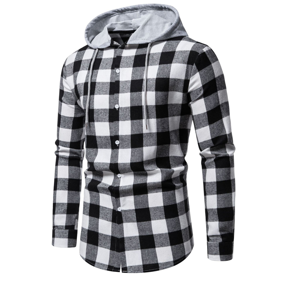 Herren Flanellhemden mit integriertem Kapuzen-Design und lässigem Look Shopnory