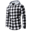 Herren Flanellhemden mit integriertem Kapuzen-Design und lässigem Look Shopnory