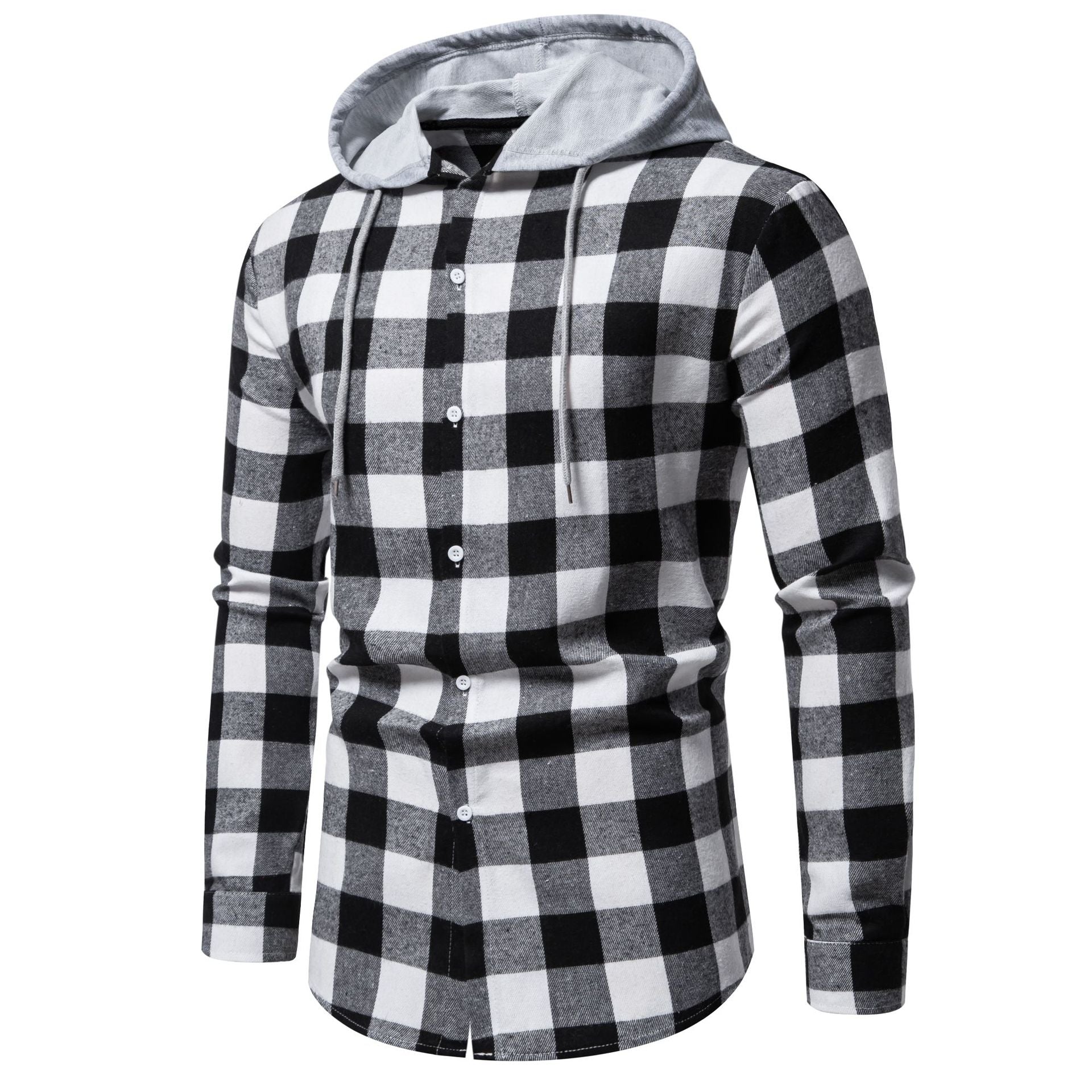 Herren Flanellhemden mit integriertem Kapuzen-Design und lässigem Look Shopnory