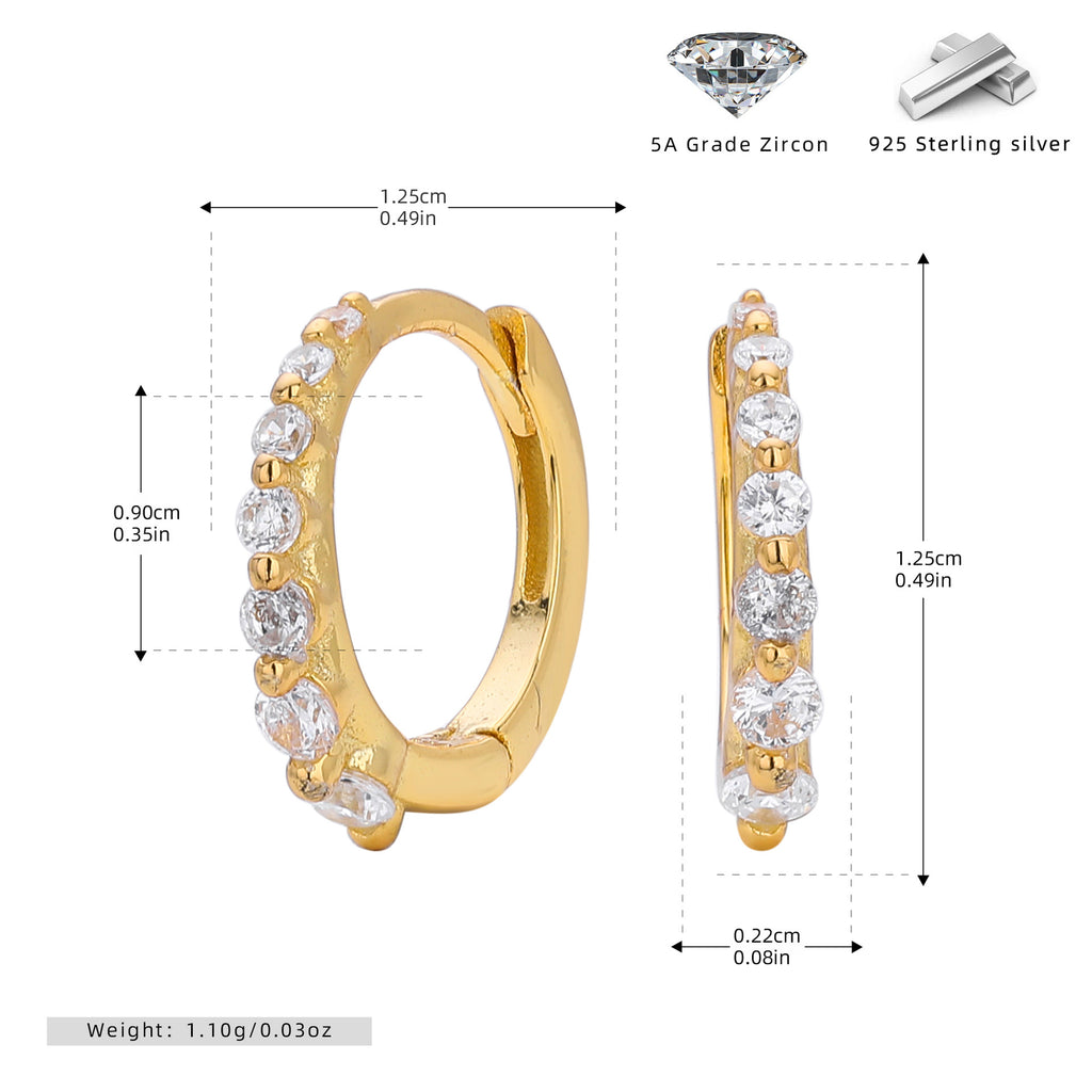 Damen Creolen mit bunten Zirkon-Akzenten aus hochwertigem 925 Sterling Silber Shop Nory
