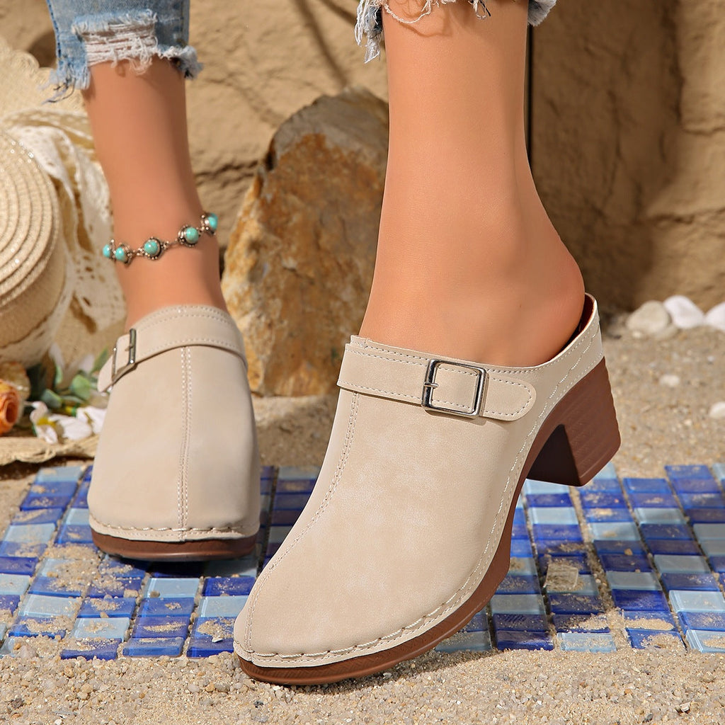 Damen Clogs mit elegantem Blockabsatz
