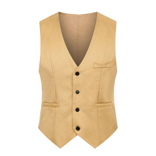 Herren Taillierte Satin-gefütterte Anzugweste mit markantem V-Ausschnitt und Pattentaschen Shop Nory