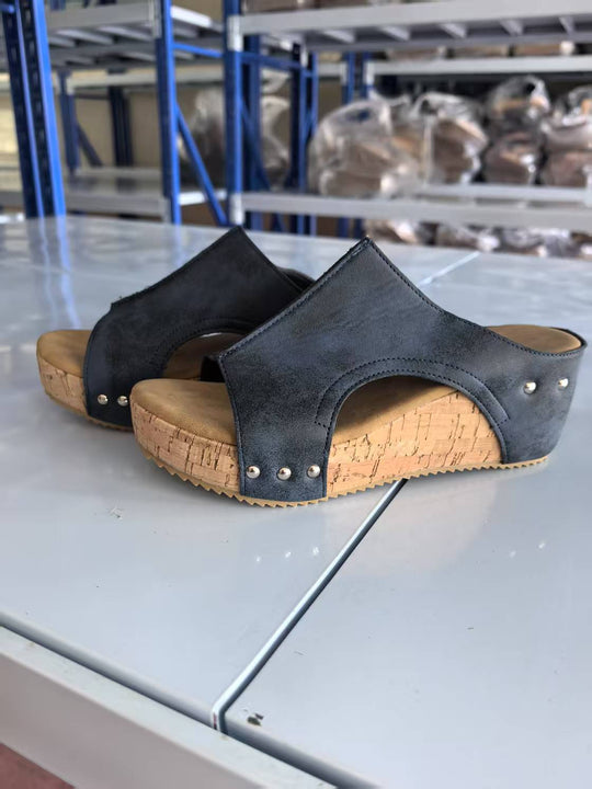 Damen Fußbett Sandalen mit komfortablem Korksohle Shopnory